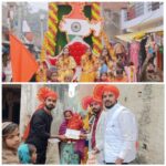 The procession of Akshat Kalash Yatra was taken out with much fanfare.
