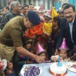 DM, SP and CMO celebrated birthday by cutting cake with severely malnourished (SAM) children.